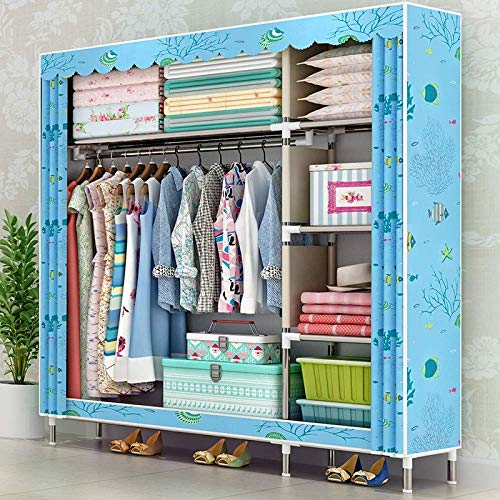 JHDDP3 Lienzo guardarropa paño Armario de Acero Reforzado Refuerzo Reforzado Simple Armario Doble ensamblaje Grande (Color : C) Cover