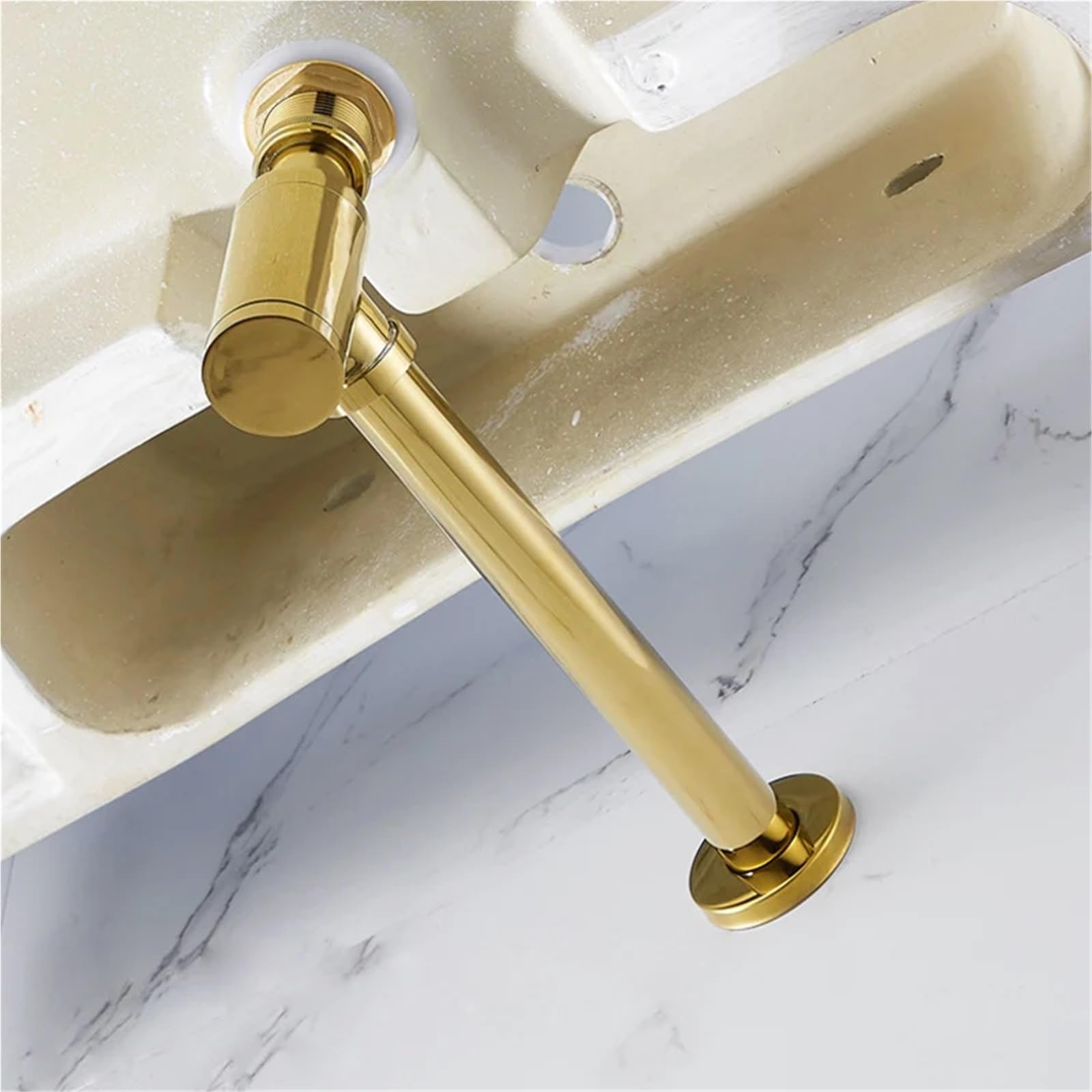 Sifone di scarico per lavabo in ottone anticato, attacco a parete, sifone a P, per bagno, lavandino, lavandino, ideale per rinnovamenti e aggiornamenti del bagno