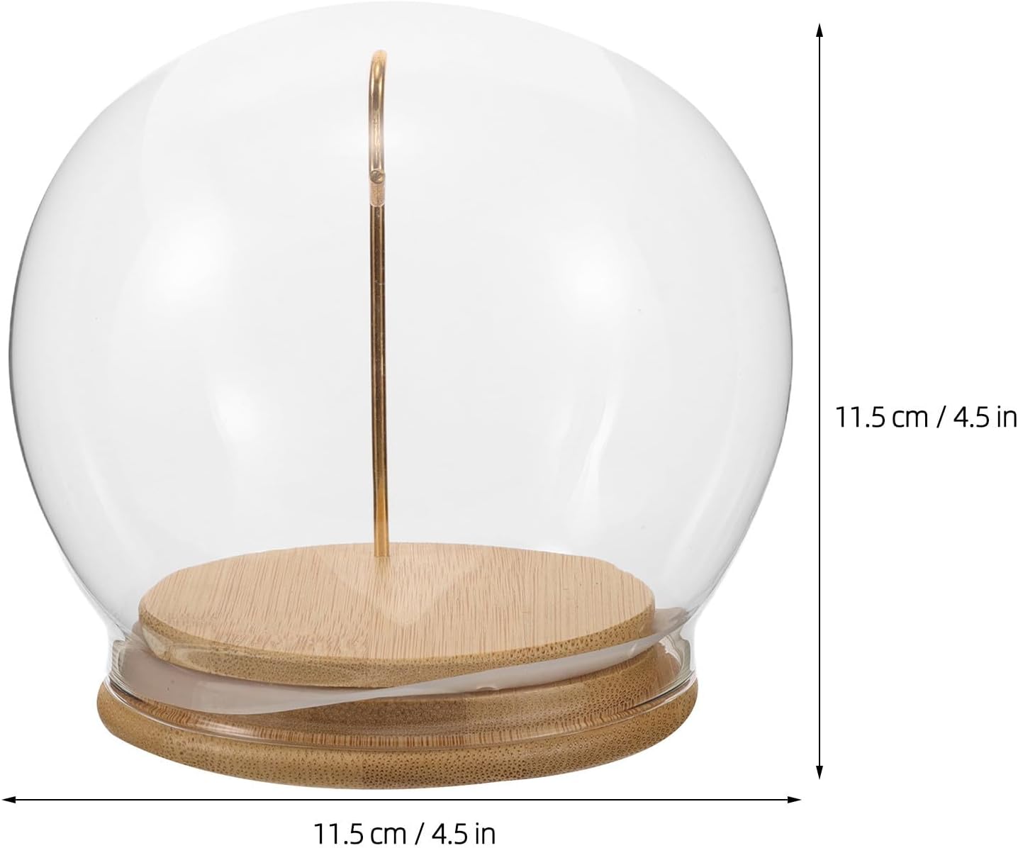 Mikikit Glass Pocket Watch with Metal Hook Display Dome