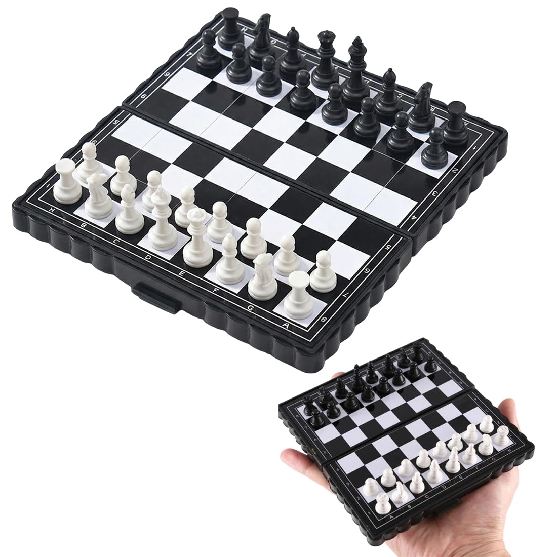 Reiseschach Mini Schach Magnetisch Hochwertig Klappbare Schachbrett - Reise Schachspiel für Erwachsene Kinder - Chess Set (13 Zentimeter)