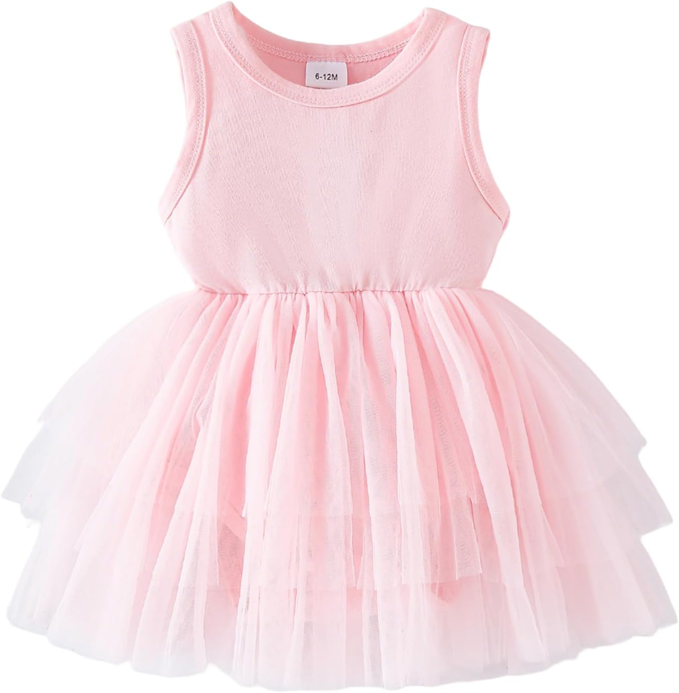 Baby Girls Romper Dress Layered Tulle Sleeveless Tutu Dresses Birthday Photoshoot Outfit 0-24M