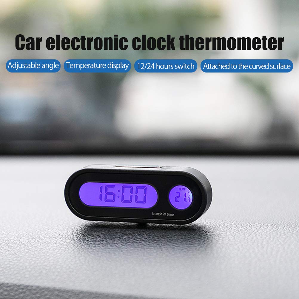 2EN1 VOITURE NUMÉRIQUE LCD Température Thermomètre Horloge Auto Rétro-Éclairage EUR 11,99 - FR