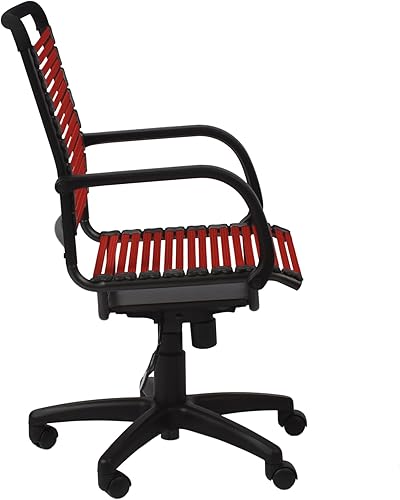 Miniatura 5 de Silla de oficina con respaldo alto ajustable diseño de Bungie color rojo con marco negro de grafito