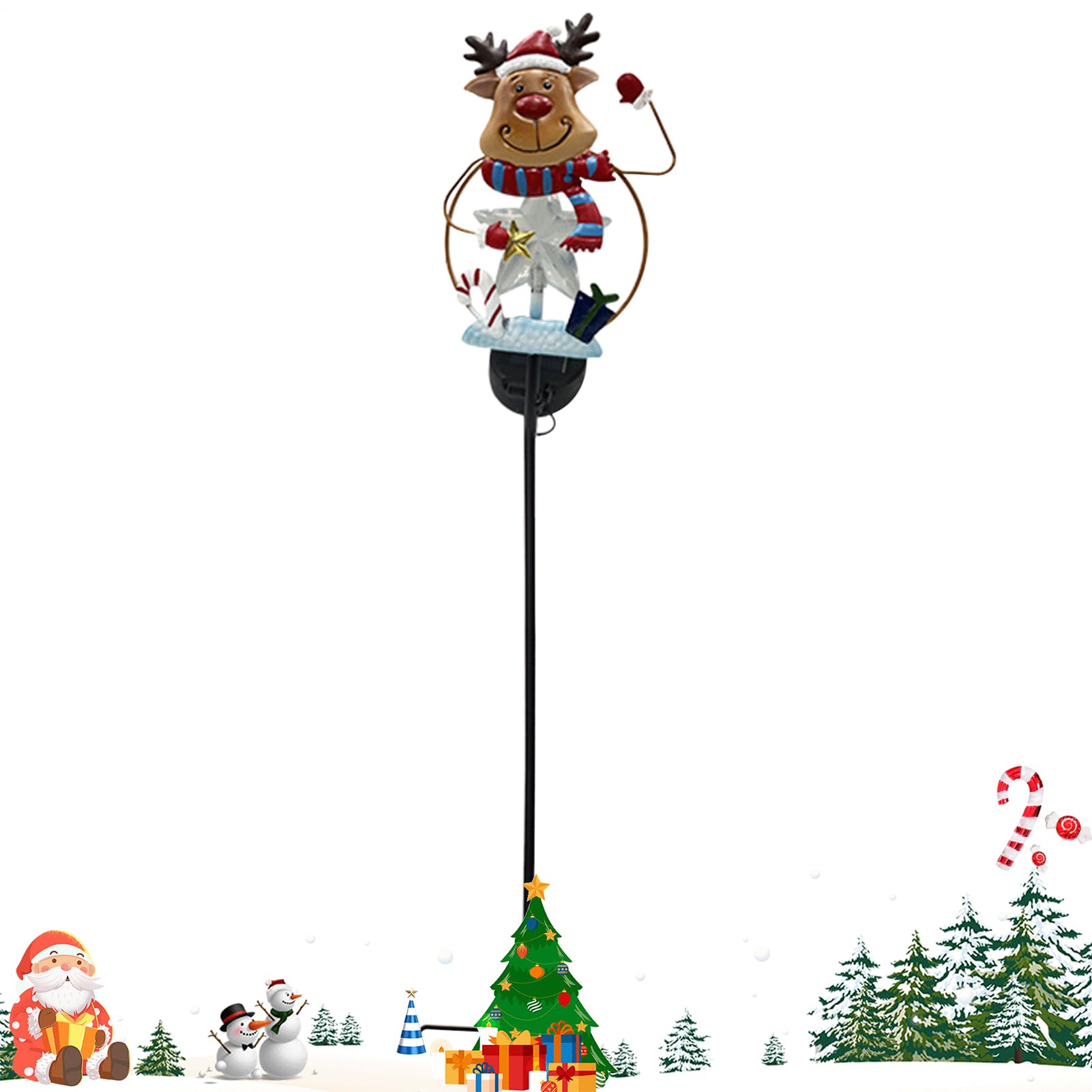 Piquets de jardin résistants aux intempéries solaires LED pour décoration de Noël sans câble