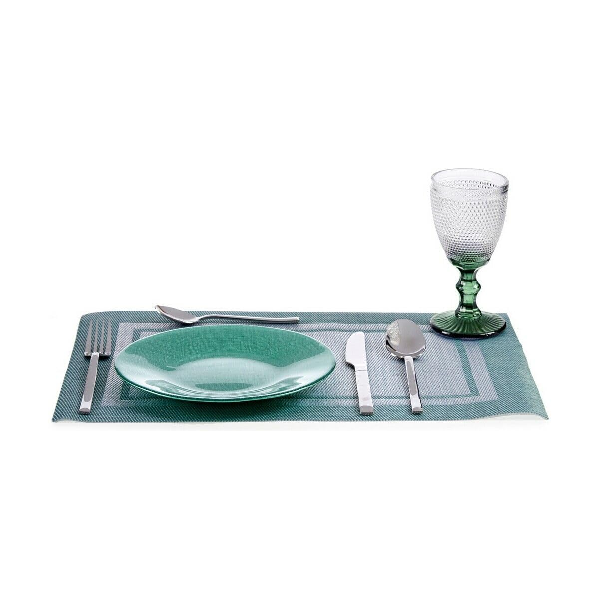 Vivalto Plato Llano Verde Vidrio 6 Unidades (21 x 2 x 21 cm)