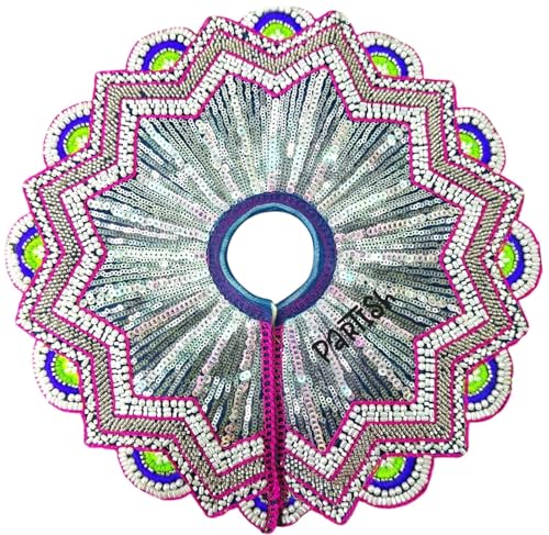 Image of Partish Laddu Gopal Heavy Dress for Janmashtmi with Mukut and Patka l Ladoo Gopal Dress l Bal Gopal l Kanha Ji Thakur Ji Heavy Dress (Size 0, Blue)