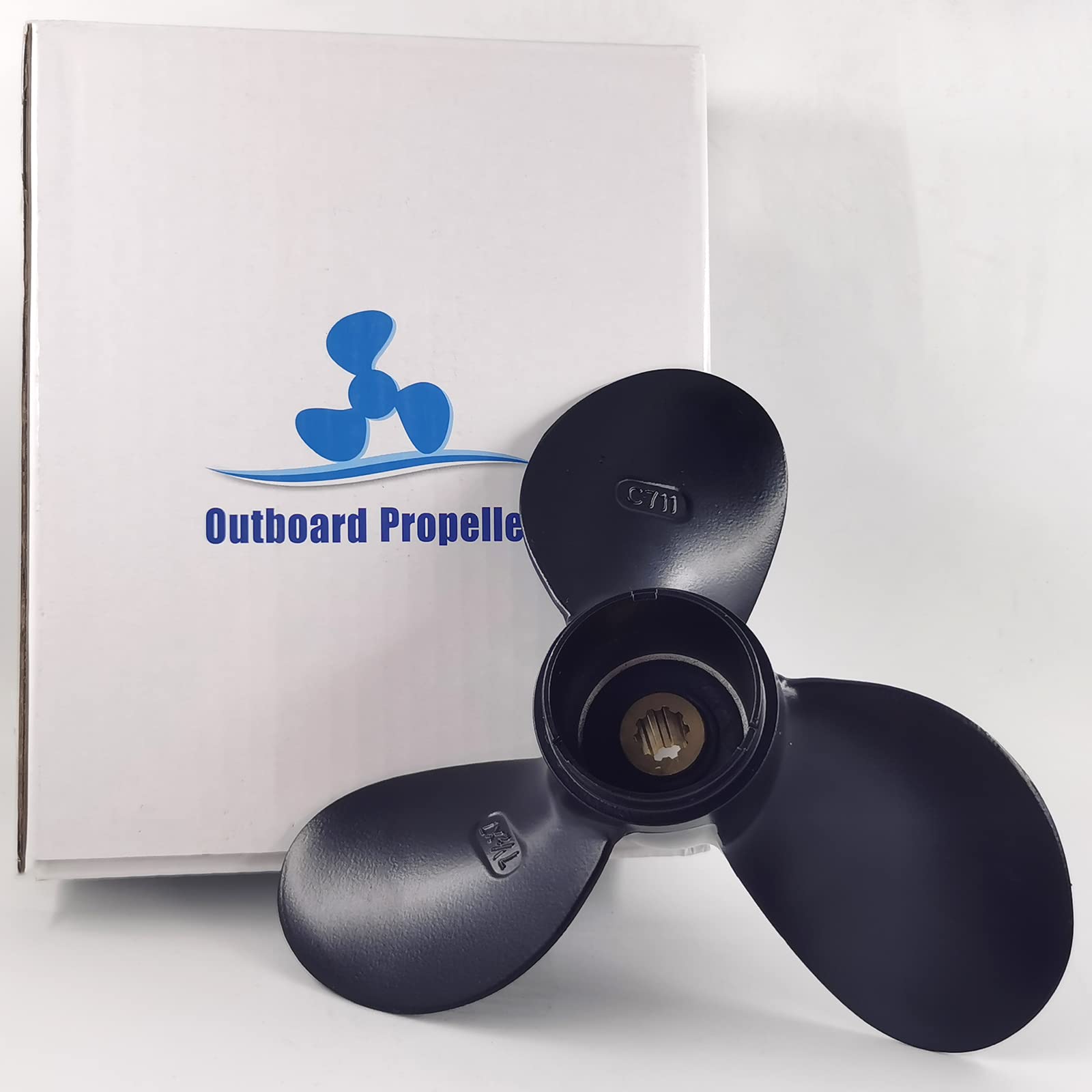 Captain Aluminum Outboard Propeller Fit Suzuki Engines 4-6HP 10 Tooth Spline RH (7 1/2x7)