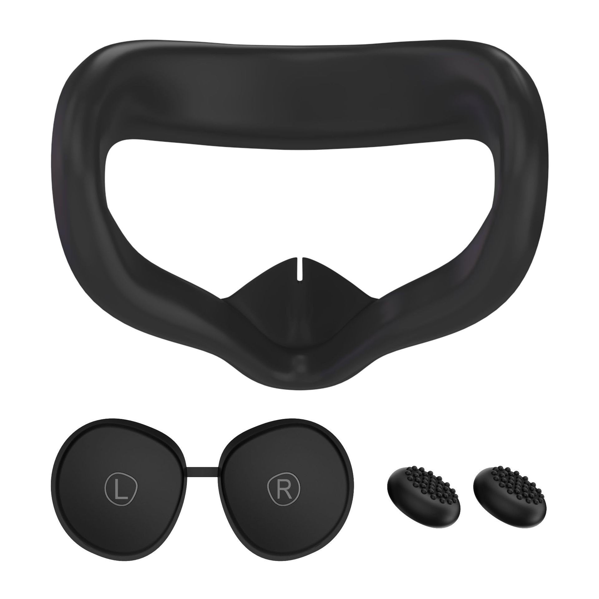 New World Silicone Face Pad Cover Compatible with Me-ta Quest 3S Accessories, Face Cushion Cover with Anti-Leakage Nose Pad with Lens Cover and Thumb Grips Set for Quest 3S-picture-27