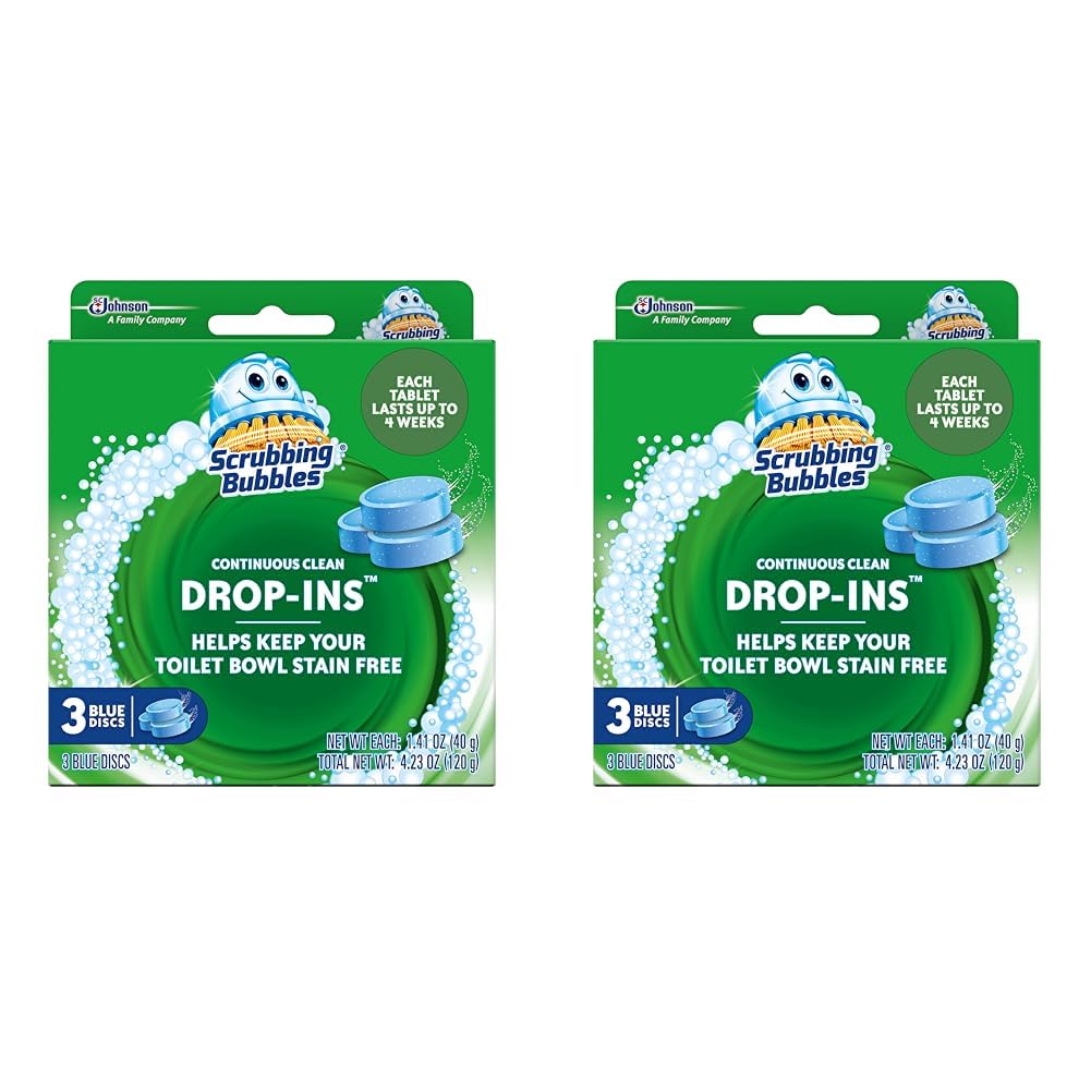 Scrubbing Bubbles Toilet Tablets, Continuous Clean Toilet Drop Ins, Helps Keep Toilet Stain Free and Helps Prevent Limescale Buildup, 3 Count, Pack Of 2