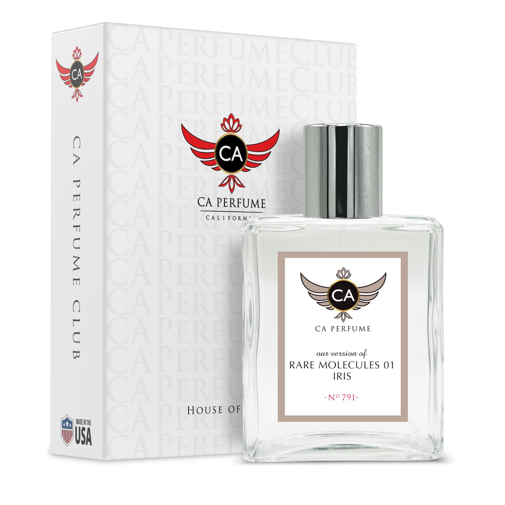 CA Perfume Impression of Rare Molecules 01 Iris for Women and Men Eau De Parfum Woody Scent Long Lasting Unisex Fragrance Signature Scent for Day and Night Wear 3.4 Fl Oz 100ml