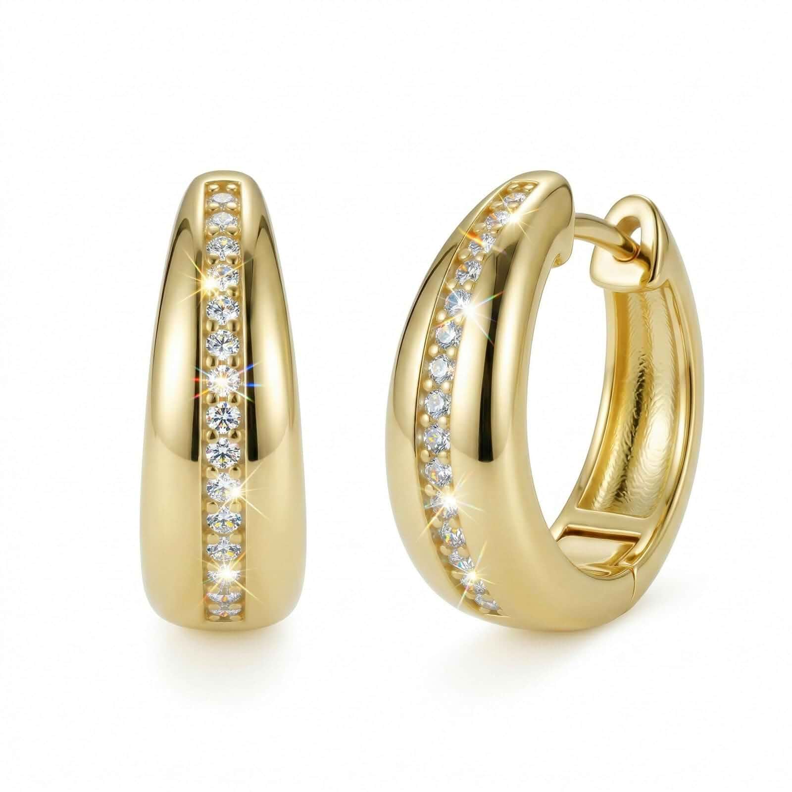 14K Gold Earrings for Women 20mm Chunky Dome Huggie Hoop Earrings Dainty Hypoallergenic Sleeper Jewelry Gift for Wife Girlfriend