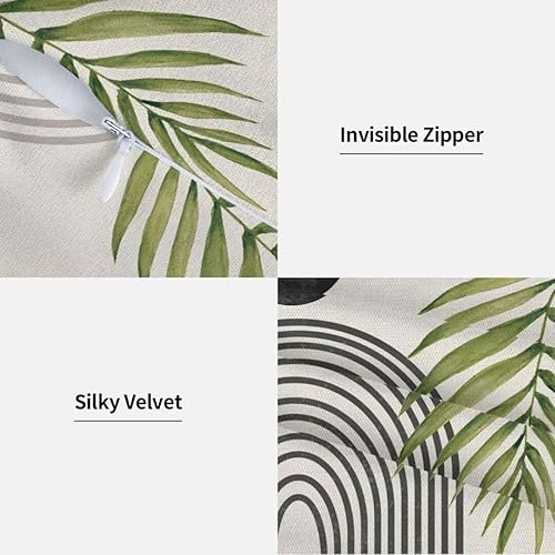 Miniatura 4 de Juego de 2 fundas de almohada de mediados de siglo de 16 x 16 pulgadas, estilo bohemio y moderno, para exteriores, retro, abstacto, negro, para