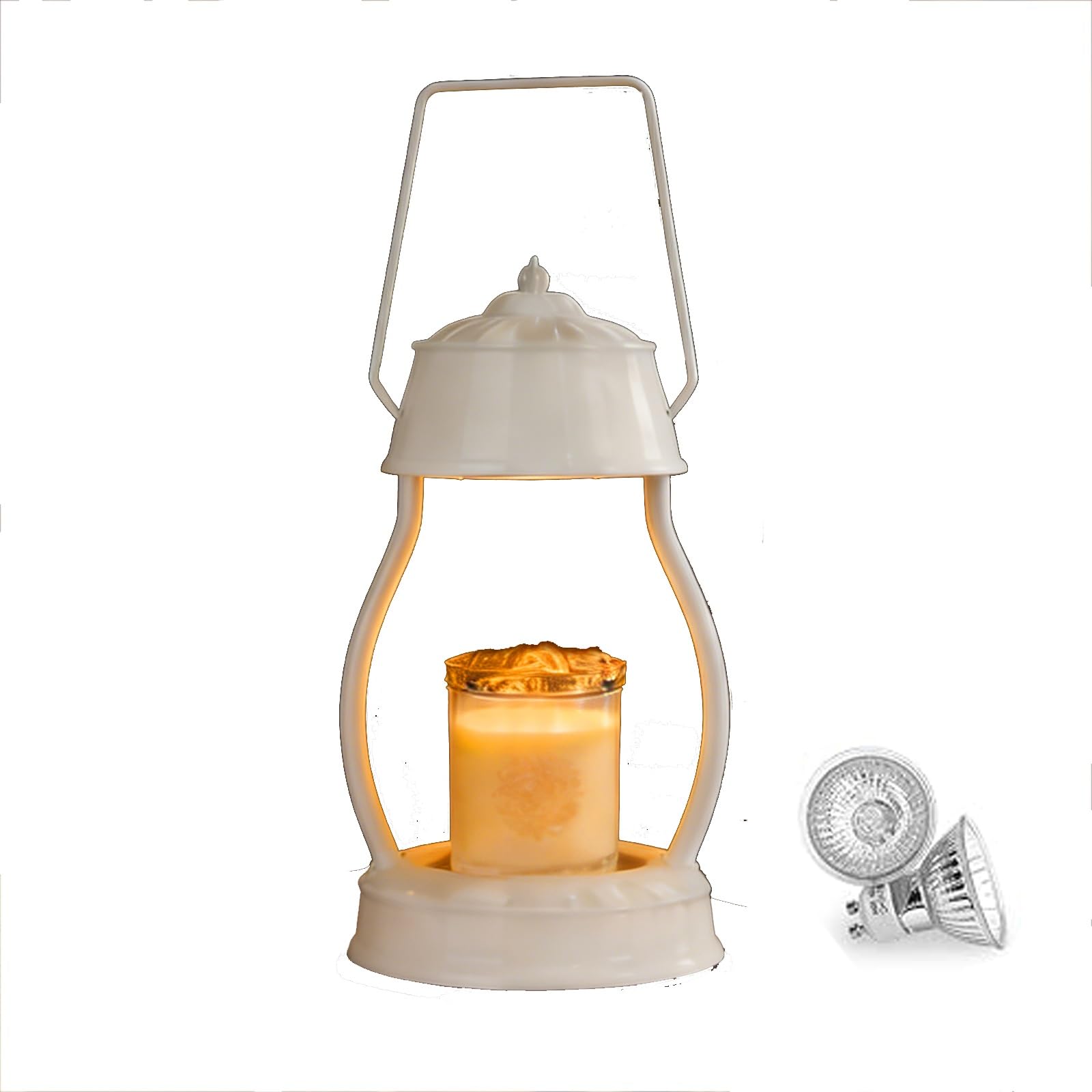 Lampa Podgrzewająca Do Świec Z Zegarem I Ściemniaczem W Słoikach, Elektryczny Stopiony Wosk, Wystrój Stylu Vintage, Idealny Prezent Na Parapetówkę Urodziny Dla Mamy(White-1)