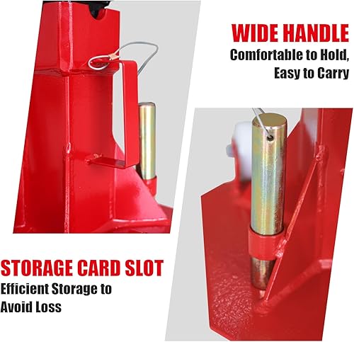 Miniatura 10 de BIG RED ATZ120005R Torin Heavy Duty Pin Type Professional Car Jack Stand con cerradura, capacidad de 12 toneladas (26,400 libras), rojo, 1 par