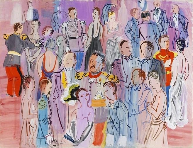 Raoul Dufy Affiche Peinture Toile Abstrait - Décoration Murale Salon Art 《Fête》 90x60