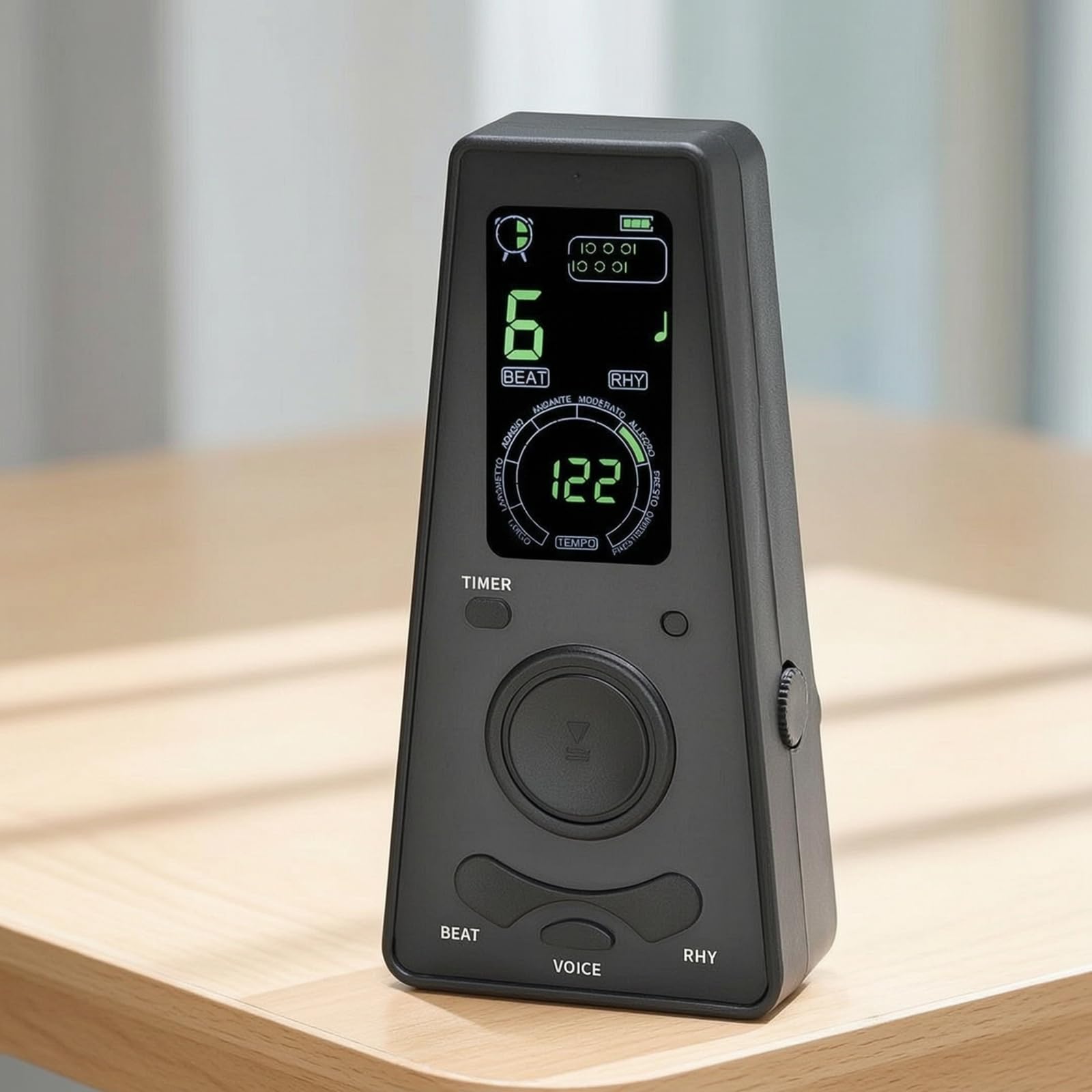 Qianly Metronomo Digitale con Cavo USB Portatile Metronomo Elettronico Ricaricabile Strumento per Pianisti, Studenti di Musica, Studio Musicale, Casa, Nero