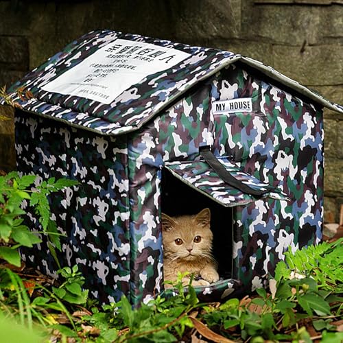 Abri pour chat extérieur avec lit amovible pour garage et véranda - 6