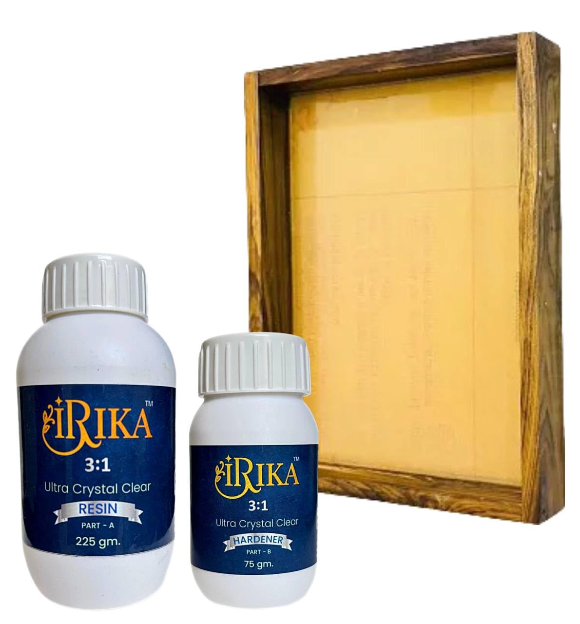 IRIKA SoulBond Varmala Frame Kit / 300g Ultra Clear 3:1 Epoxy Casting Resin | Premium Teak Wood + Acrylic Display Frame-image-31