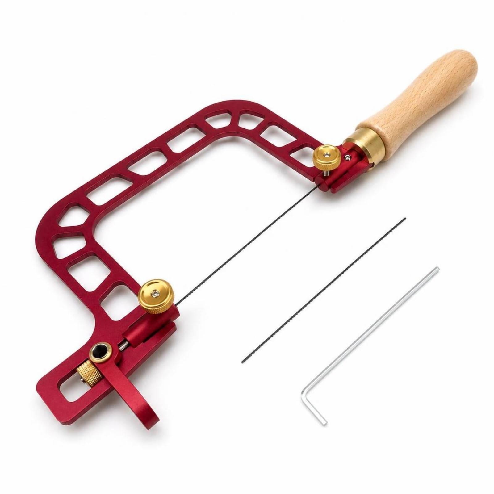 Serrucho Marquetería Ajustable Serrucho Arco con Tensor Precisa Herramienta para