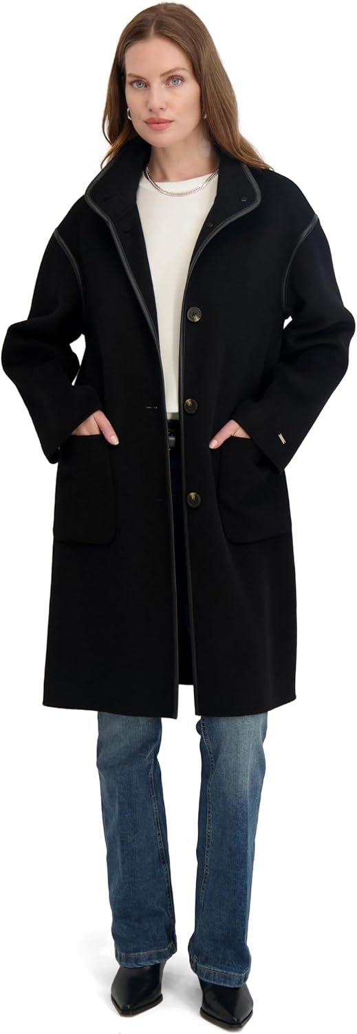 T Tahari Women's Alice Double Breasted Military Wool Coat - Image 3