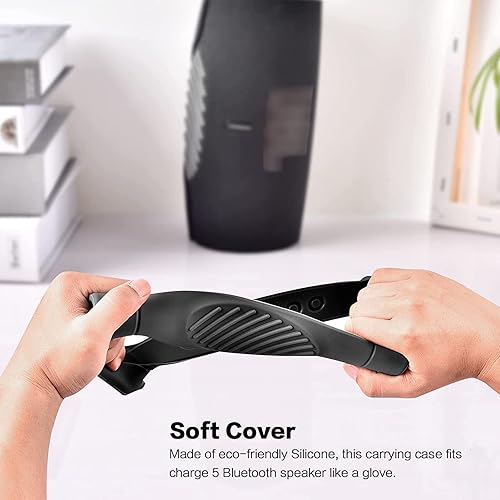 Miniatura 4 de Funda de silicona para altavoz Bluetooth portátil JBL Charge 5, piel suave de gel de viaje, bolsa de transporte de goma impermeable con correa