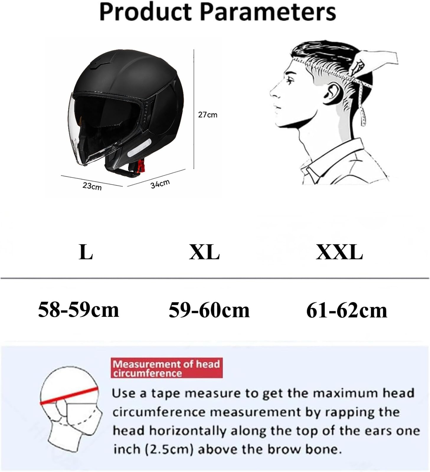 Kask motocyklowy otwarty dla dorosłych (mężczyzn i kobiet), kask motorowerowy, skuter i cruiser z wizjerem, skorupa ABS w połączeniu z warstwą buforową EPS, zatwierdzony DOT/ECE.