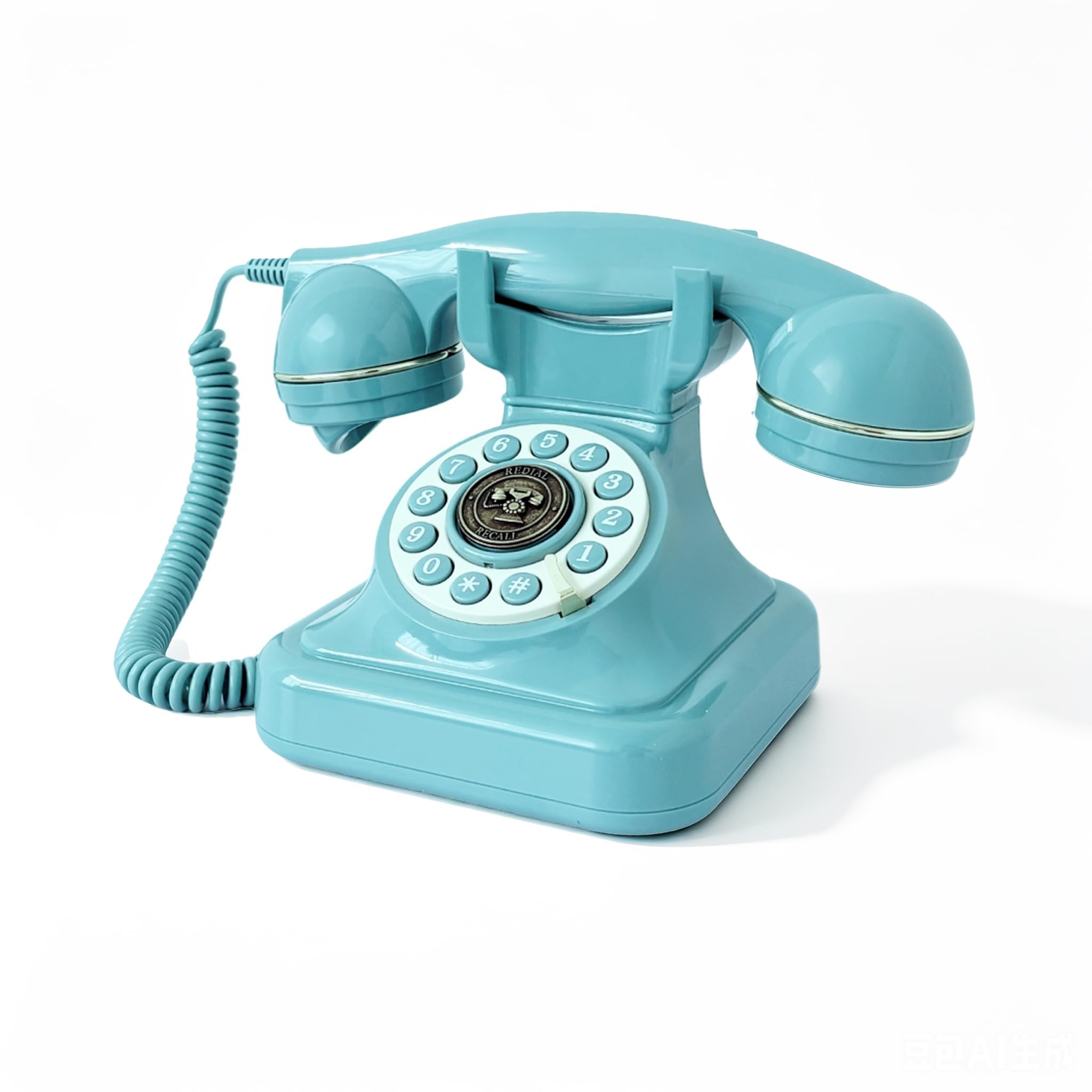 Telefono, telefono fisso retrò per casa, ufficio, hotel (blu)