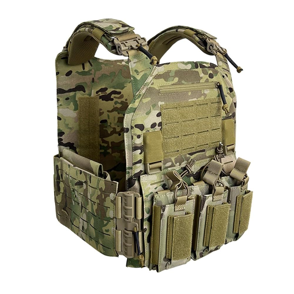 Chaleco MOLLE Ajustable,Chaleco Portaequipaje Ligero Nylon con Múltiples Bolsillos Chaleco Transpirable para Senderismo Camping Entrenamiento Y Actividades Al Aire Libre