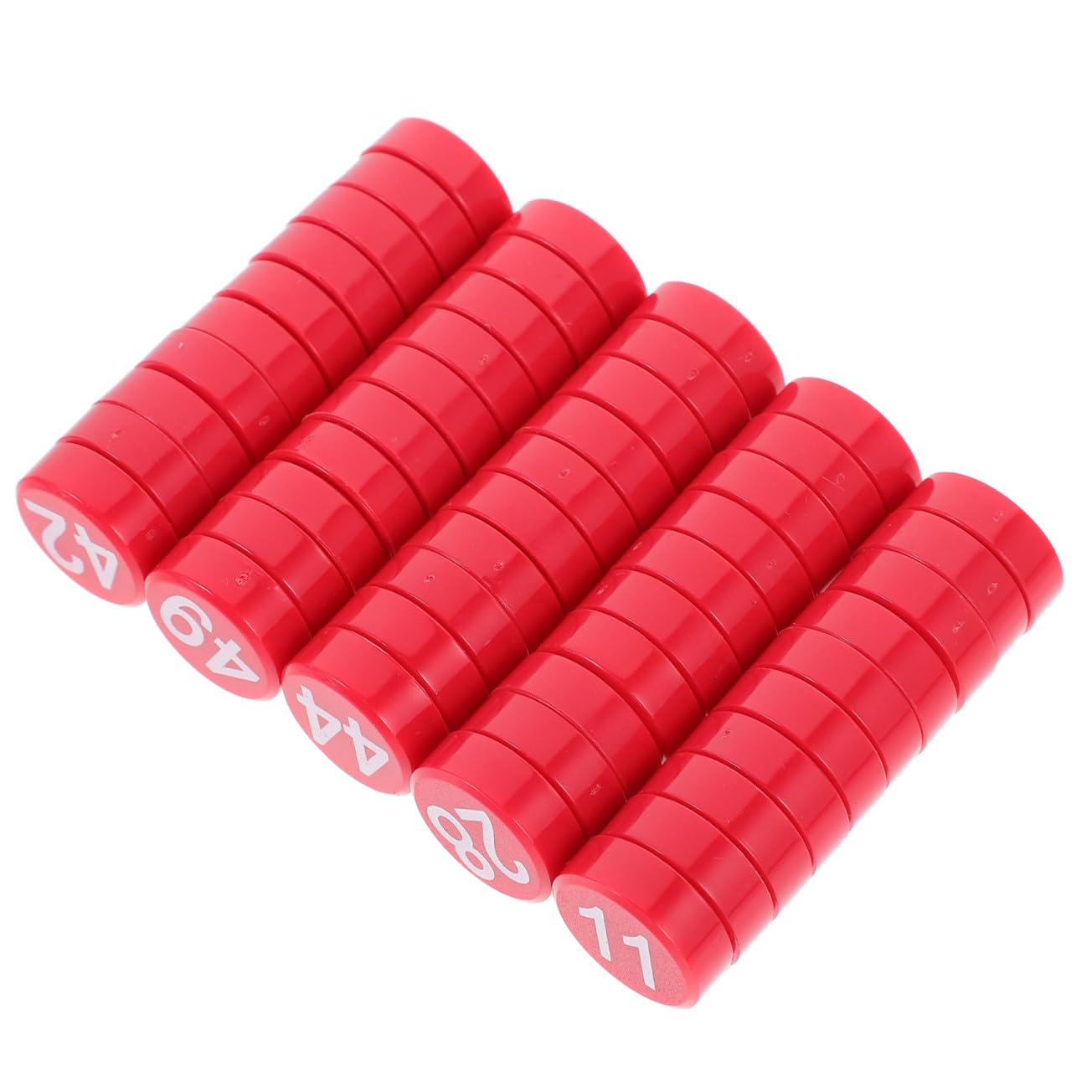 50 Stück Magnetische Zahlenaufkleber Rot für Kühlschrank