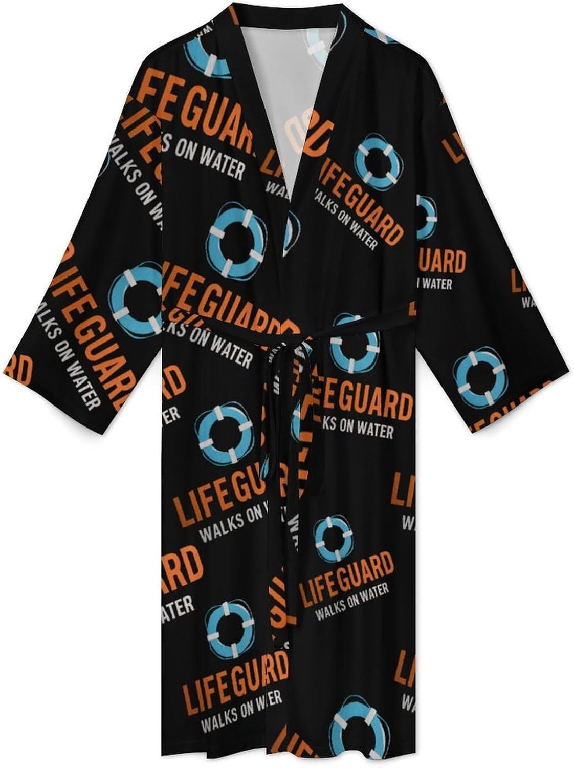 My Lifeguard Walks On Water Casual Robes Bathrobe Knee Length V-neck Loungewear Sleepwear