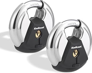 Kwikset Discus Padlock with Boron Carbide Shackle, 2-3/4" Body, 2-Pack