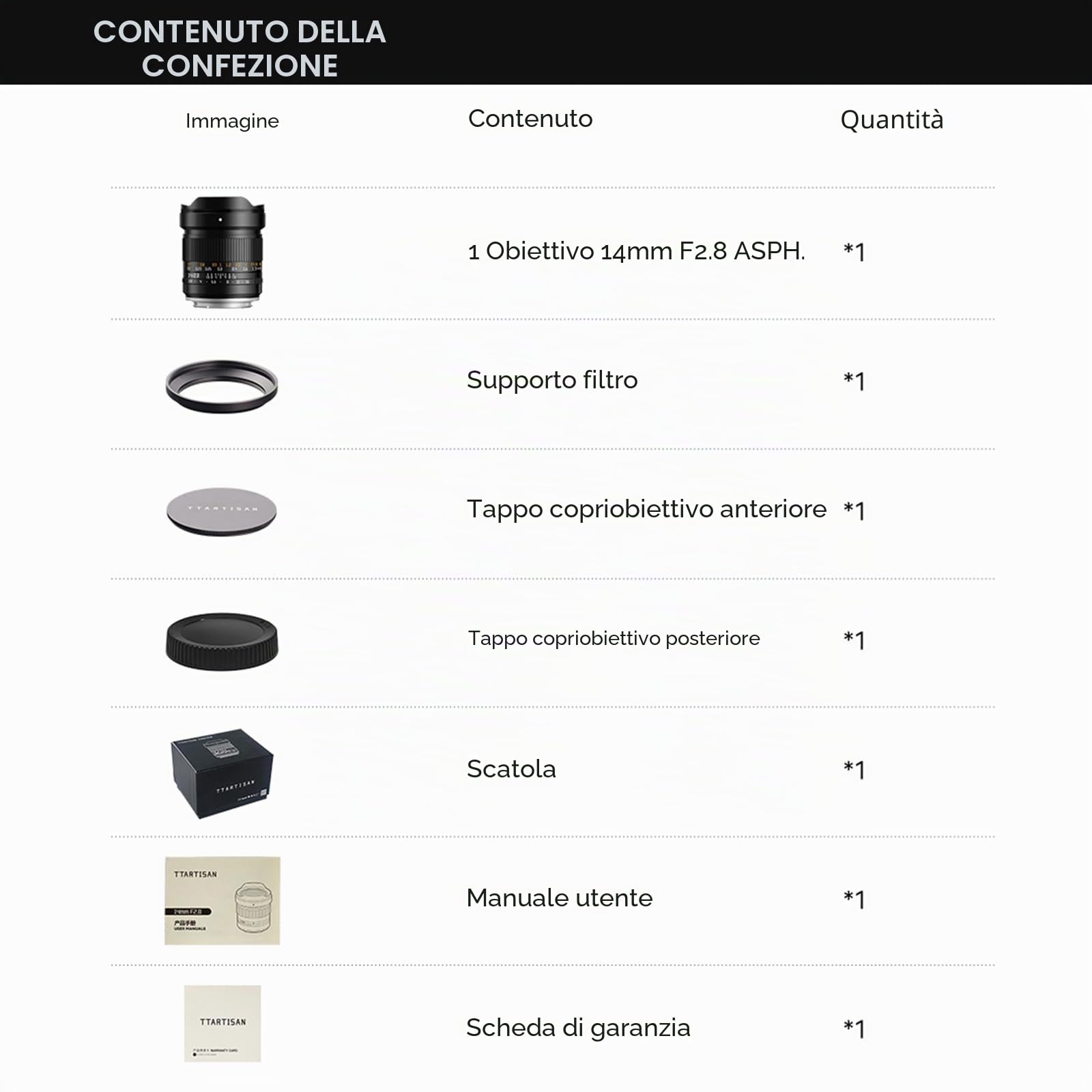 TTARTISAN Obiettivo 14 mm F2.8 per attacco L, ultra grandangolare con grande apertura full frame per fotocamere con attacco L T TL TL2 CL SL3 FP FPL S1 S1M S1R S1H S1K S5 S5K S5C S5 II S9