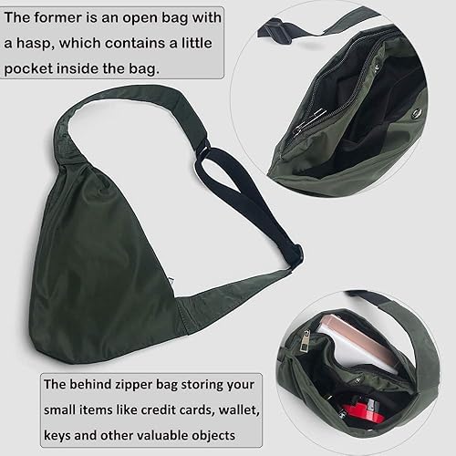 Miniatura 5 de Croogo Bolso casual bandolera pequeña mochila cruzada al aire libre, mochila de hombro para senderismo, bolsa de día impermeable antirrobo, bolsa de