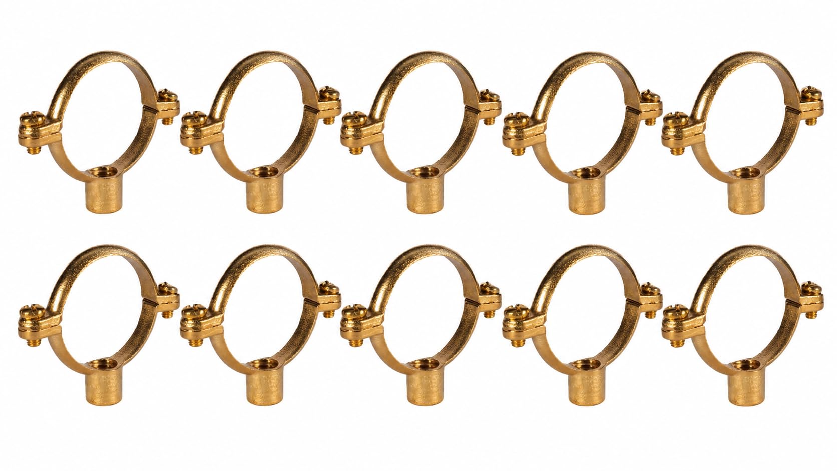 TC 35mm Solid Brass Construction Munsen Ring M10 Pipe Clip Bracket x 10