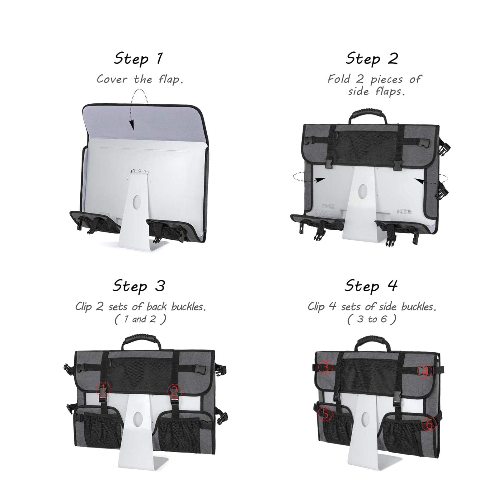 Étui de Transport pour Moniteur 27" pour écran D'ordinateur de Bureau et Accessoires