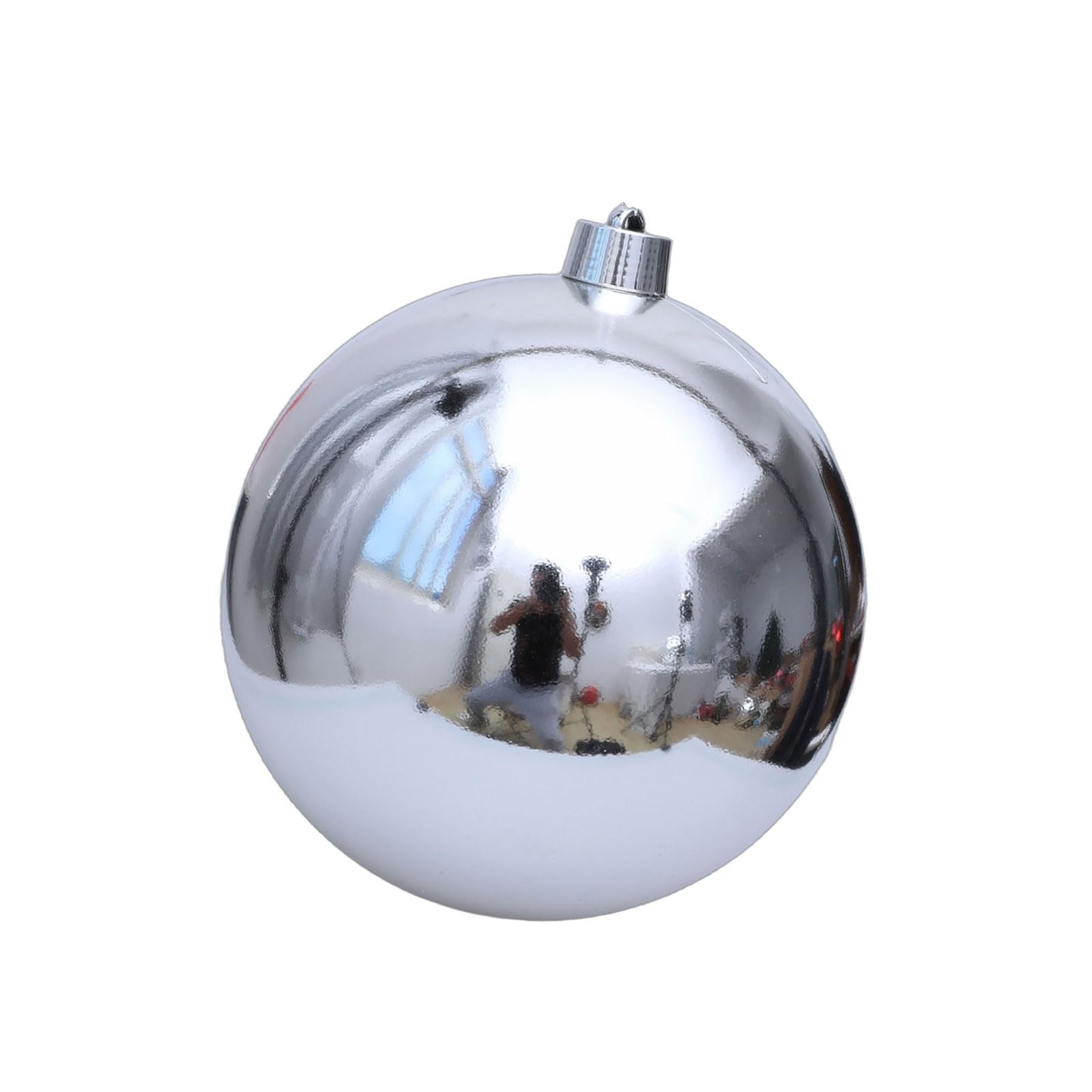 Premium Large Silver Christmas Tree Ornament 25Cm 30Cm 40Cm Sparkling Decorative Sphere for Festival Atmospheres Large Silver Christmas Ornament