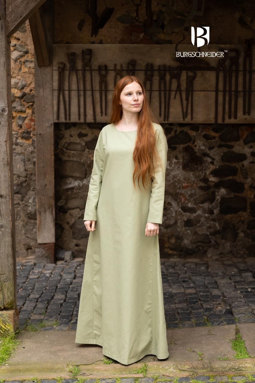 Burgschneider - Under Dress Freya Spring Green - odzież dla larp, średniowiecza, Cosplay i Fantasy