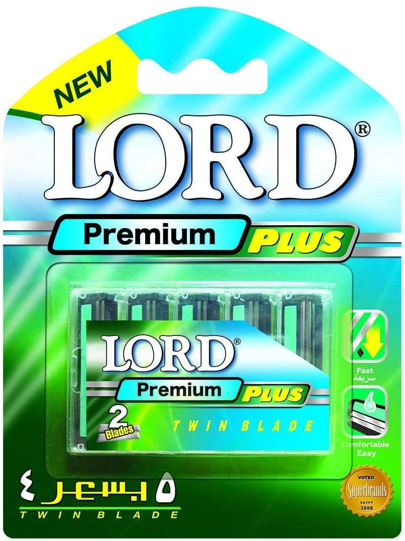 2 Packs of LORD II Twin Blade Cartridges, compatible with Trac II razors - Total 10 Cartridges