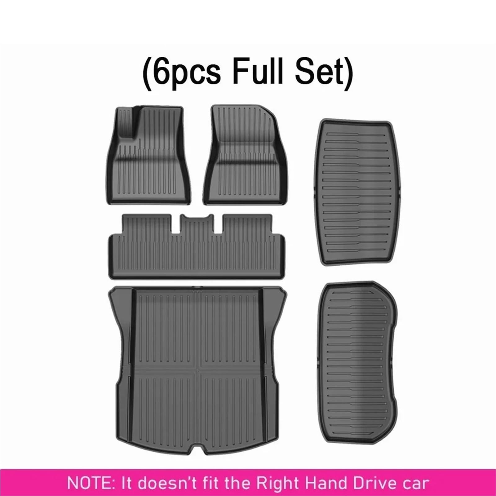 Dywaniki samochodowe Pasuje do Tesla Floor Mat Model Y 2021-2025 Model 3 Highland Car Trunk Mat Luggage Mat TPE Wodoodporna Antypoślizgowa Gumowe dywaniki samochodowe(M3 Highland 6pcs)