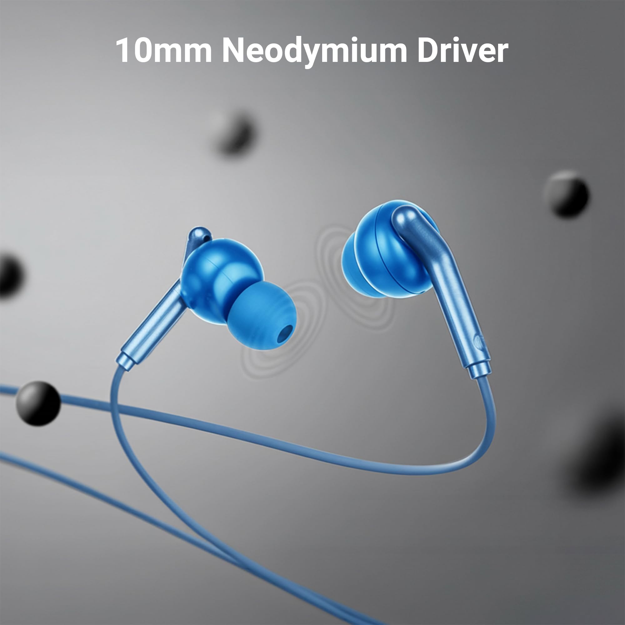 Zebronics Type-C Wired Earphones, in-Line MIC, Deep Bass, 1.2m Cable, 10mm Neodymium Driver, Light Weight, in-Ear Design, Compatible with Mobile, Tablet, Laptop (Bro C, Blue) — Amazon image 4