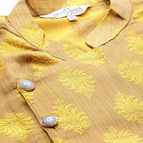 Image of SOJANYA (Since 1958, Men's Silk Blend Grey Kurta Pyjama & Silk Blend Jacket Combo