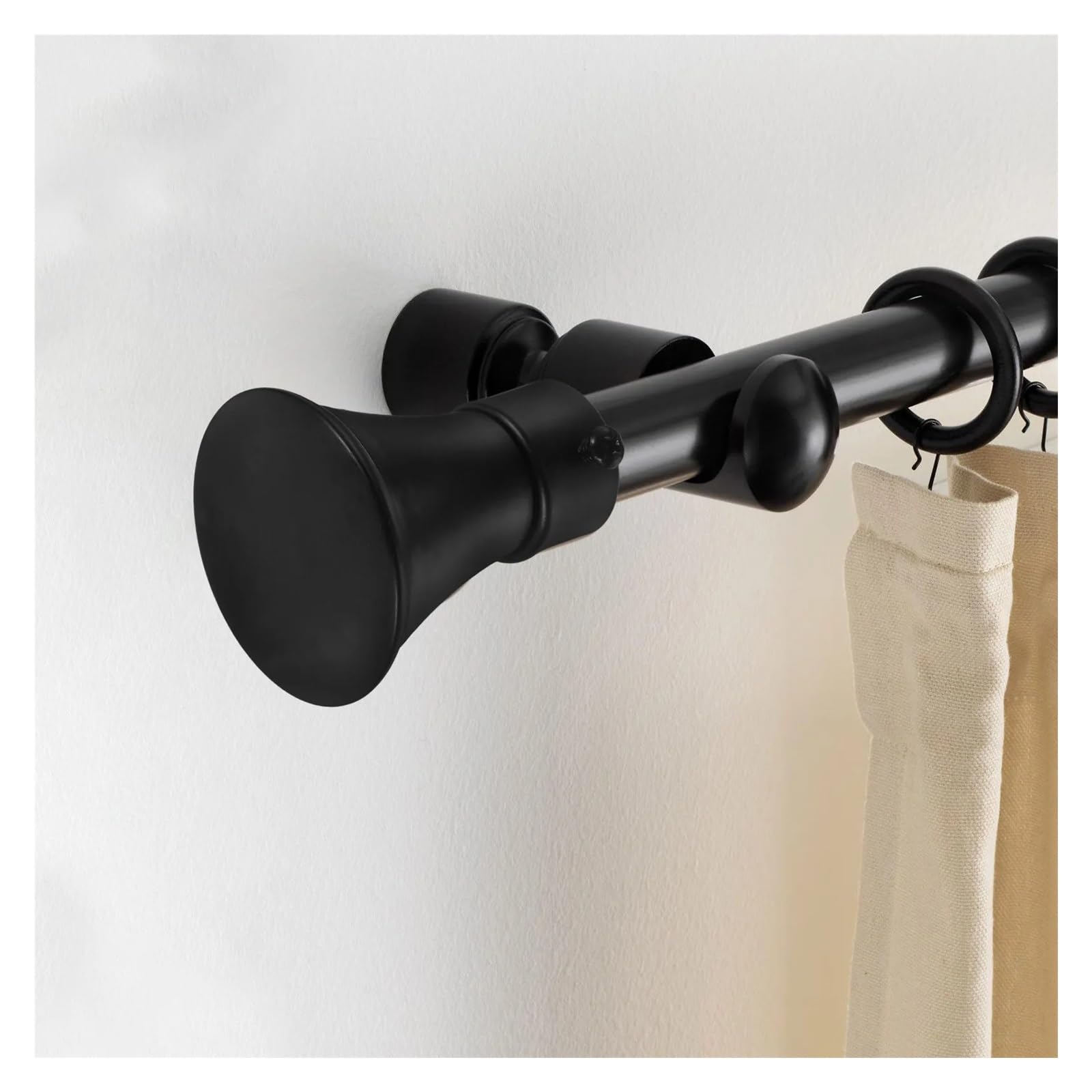 Lot de 6 embouts de tringle à rideaux en fer noir - Têtes décoratives pour tringles à rideaux