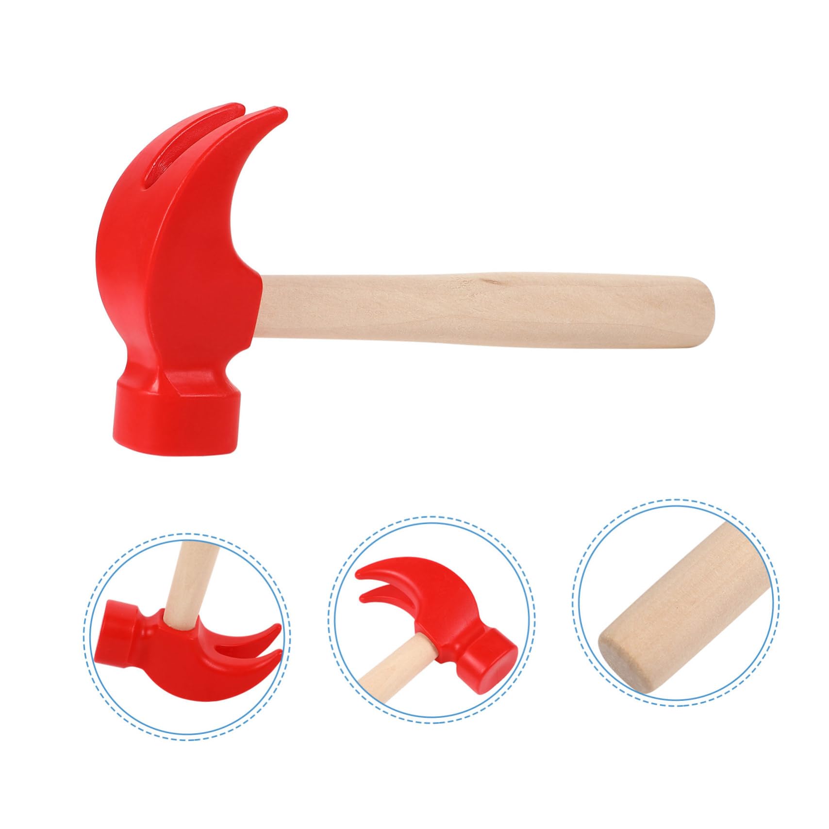 Kisangel 2pcs Wooden Hammer Simulation Hammers Maintenance Tools Mallet Pounding Educational