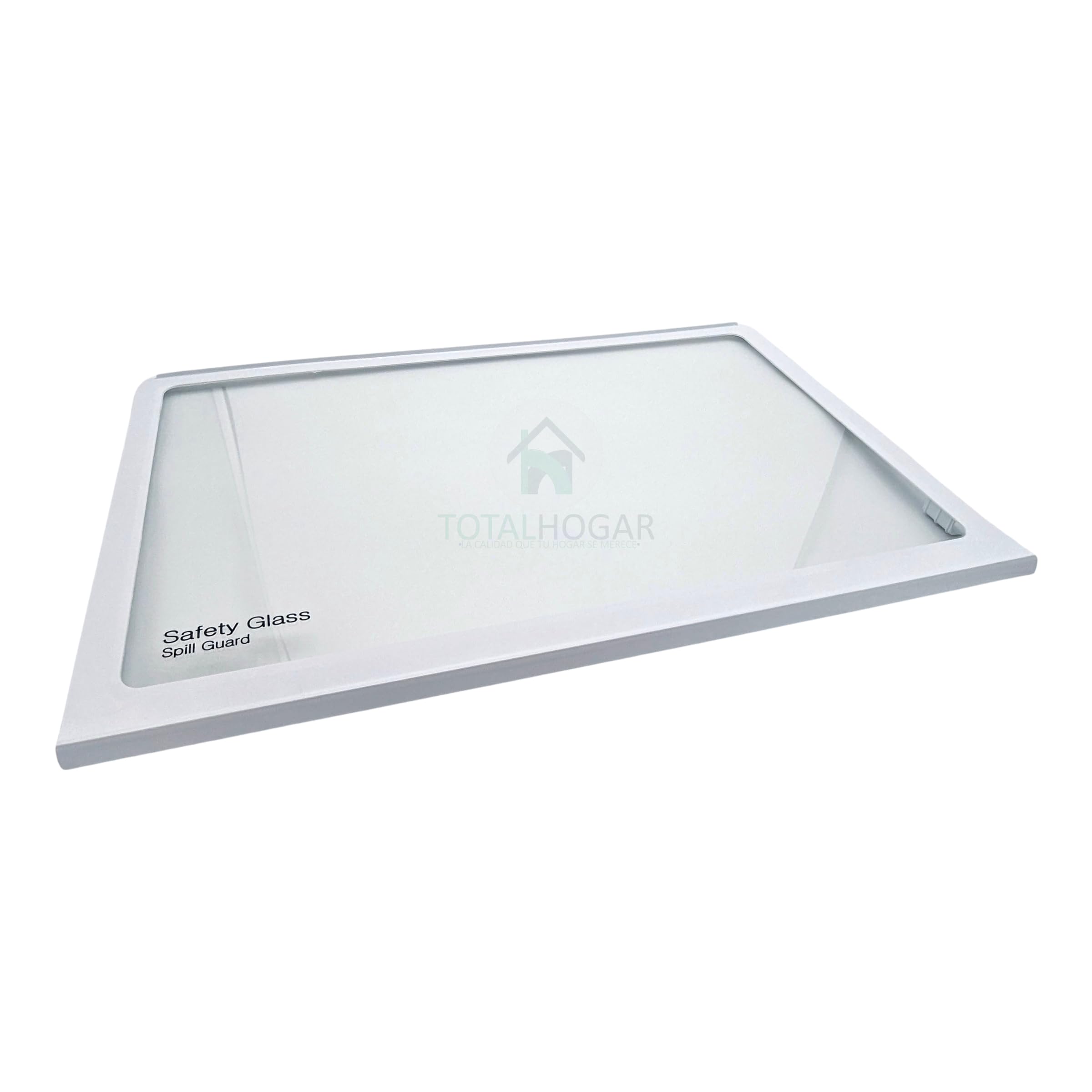 Front view of Mabe Refrigerator Shelf Glass with dimensions