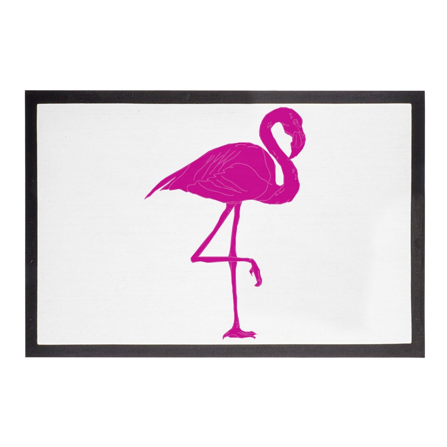 Paillasson flamant rose dessin coloré tapis d'accueil format 60x40