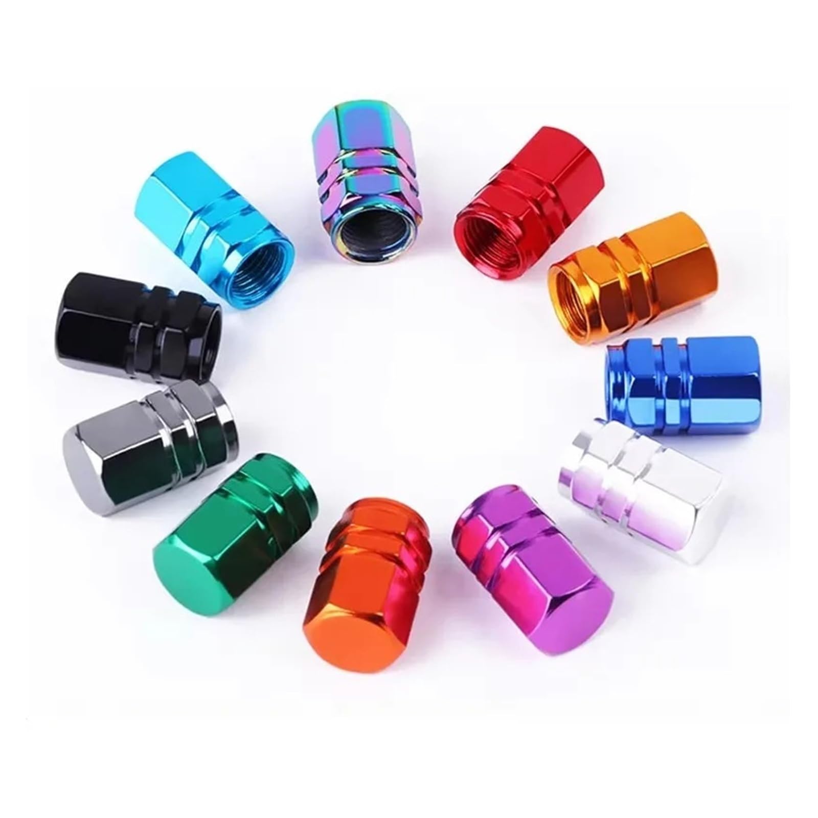 4 – 24 tapones de aluminio para válvulas de coche, a prueba de polvo, para camiones de motocicleta (morado 4 unidades)