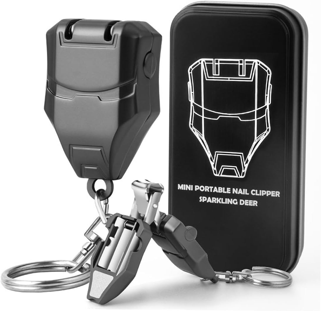 MAYCREATE® Nail Cutter with Keychain Nail Clipper for Thicken Portable Stainless Steel Nail Trimmer, Nail Art Trim Fingernail Styling Tools, Car Key Wallet Clip Backpack Decoration