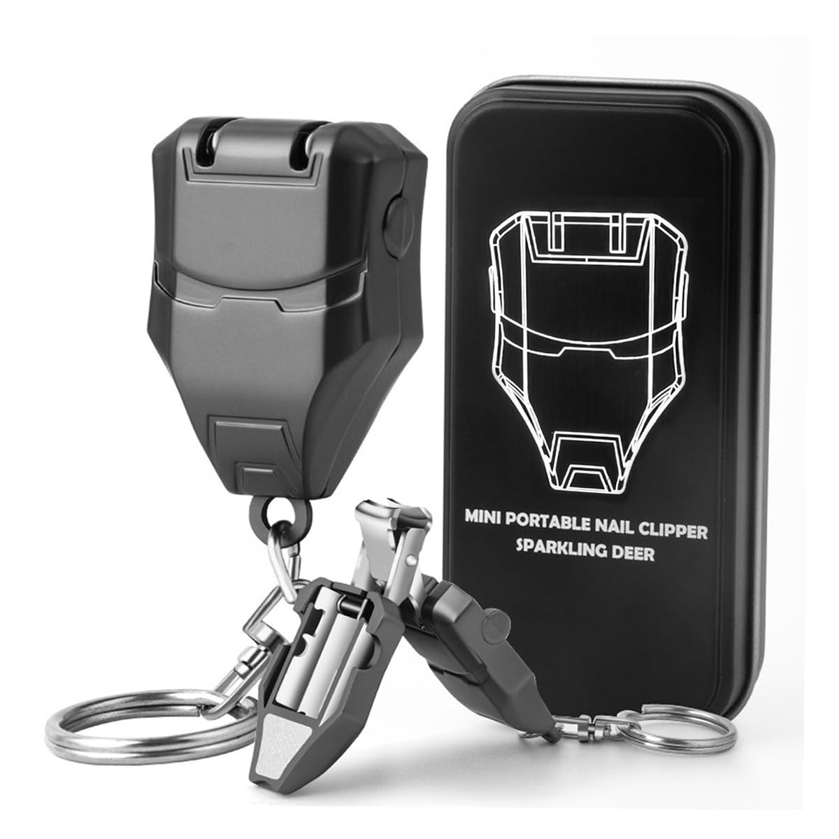 MAYCREATE® Nail Cutter with Keychain Nail Clipper for Thicken Portable Stainless Steel Nail Trimmer, Nail Art Trim Fingernail Styling Tools, Car Key Wallet Clip Backpack Decoration