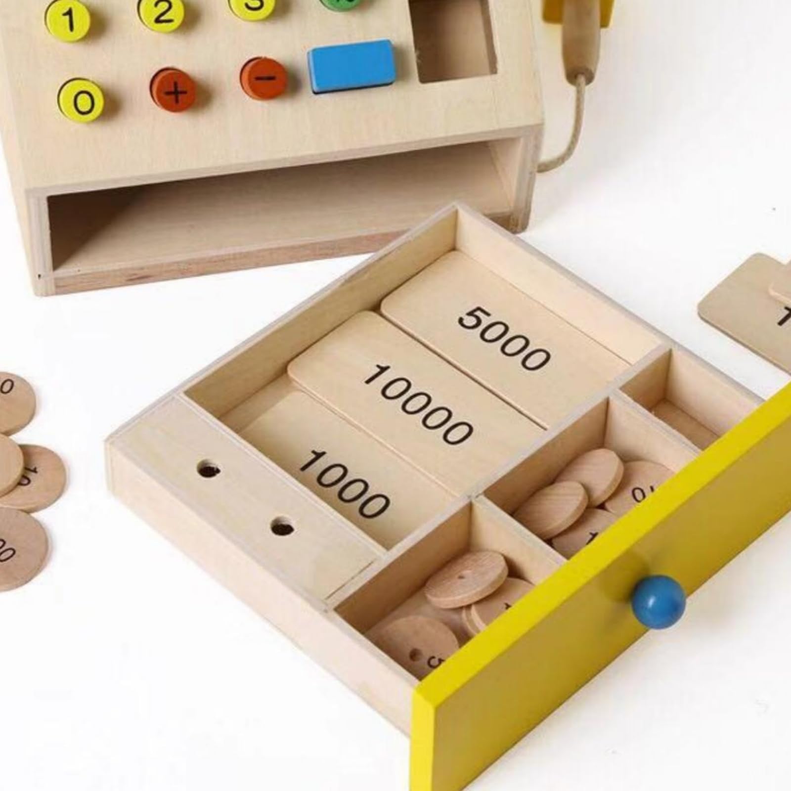 Registratore di Cassa Giocattolo Cassa Giocattolo con Scomparti Educativo per Bambini