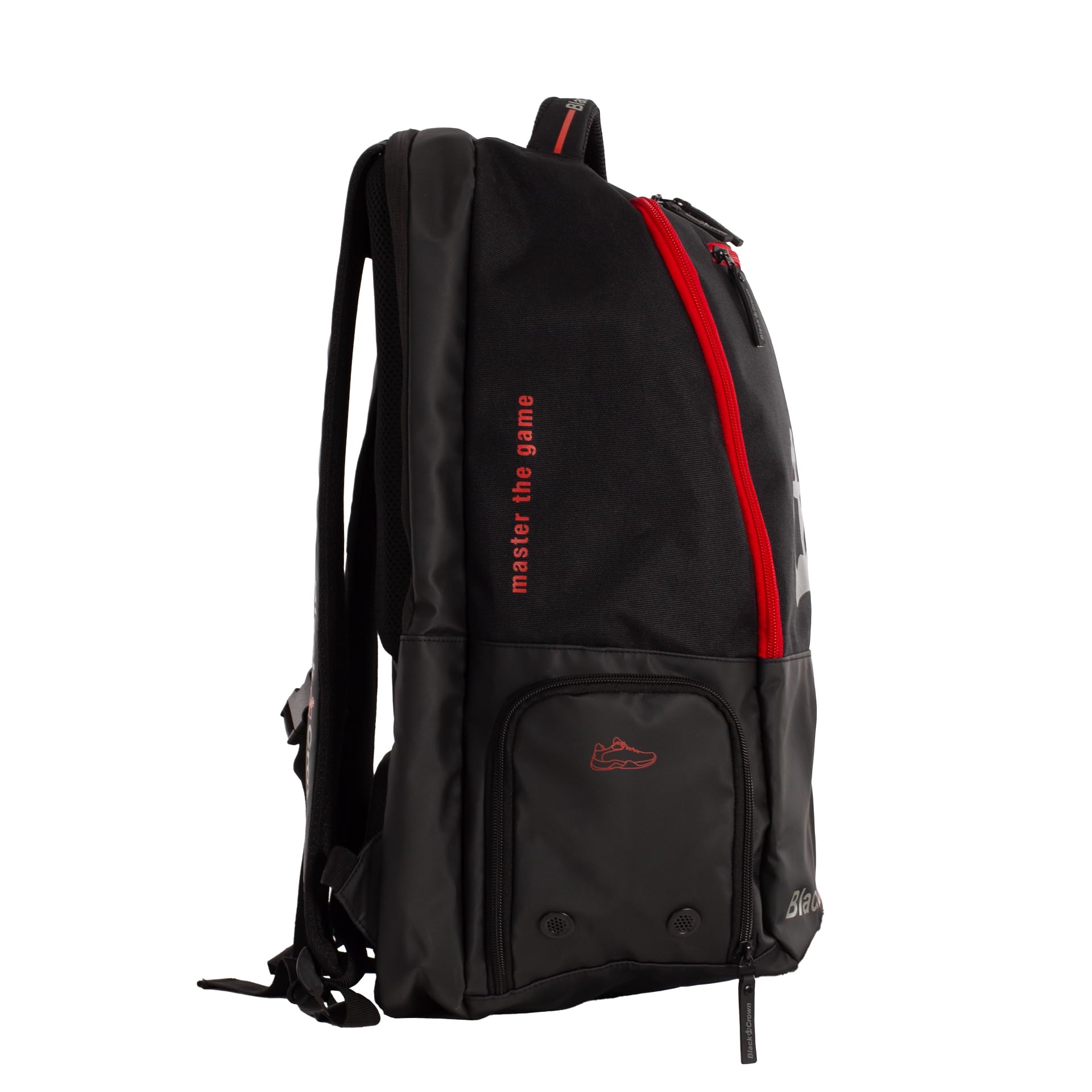 Black Crown Mochila Raptor – Diseño Impactante en Negro y Rojo – Materiales Premium (30% EVA, 70% PVC), Compartimento para Palas, Bolsillo para Zapatillas y Transporte Ergonómico